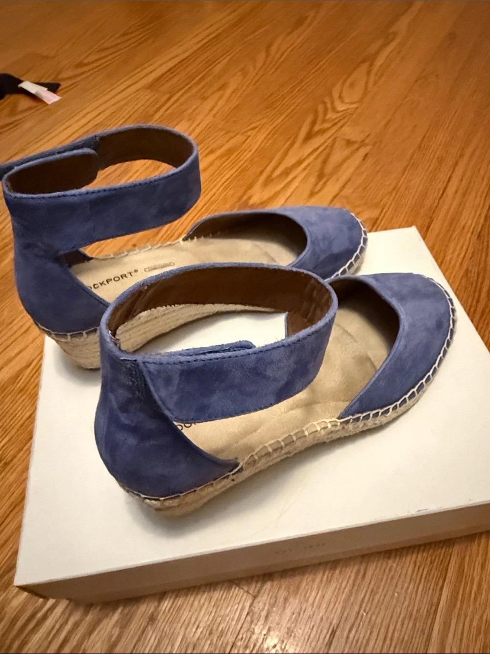 Rockport Blue Suede Ankle-Strap Espadrilles